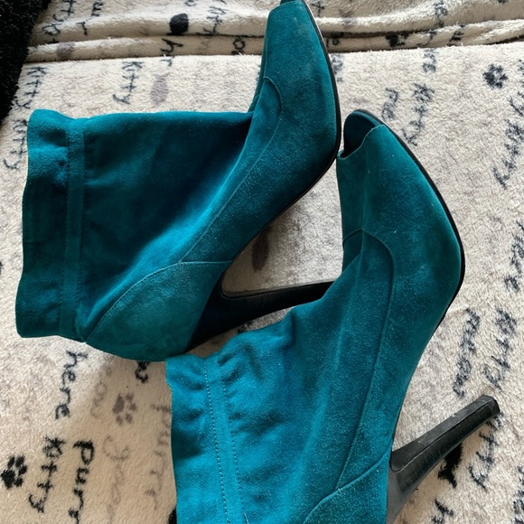 Marc Fisher teal open toe booties size 8.5 - Picture 5 of 12